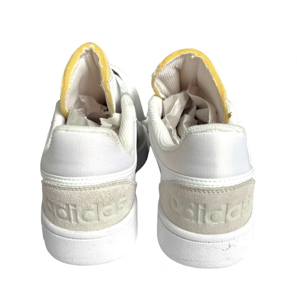 ADIDAS MENS HOOPS 3.0 LOW SNEAKER 3 STRIPE SHOES‎ NEUTRAL LEATHER SIZE 9